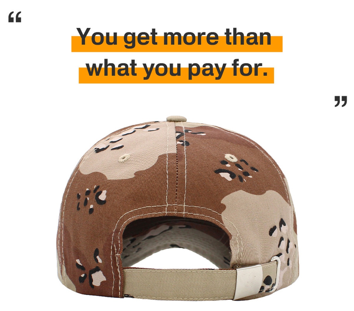 Desert Camouflage Low Profile Baseball Caps Back View
